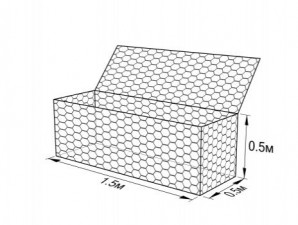 Габион ГСИ-К-1,5х0,5х0,5-С80-3,0-Ц