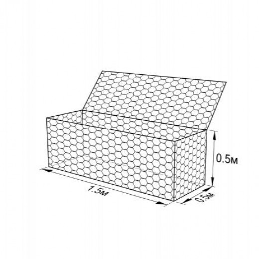 Габион ГСИ-К-1,5х0,5х0,5-С100-3,0/4,0-ЦП