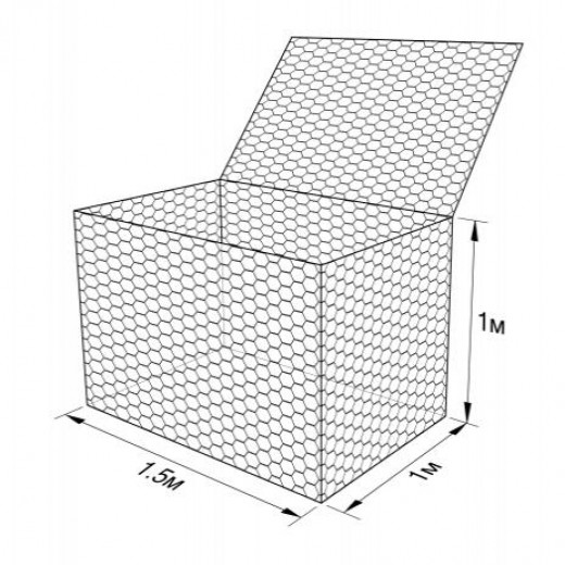 Габион ГСИ-К-1,5х1,0х1,0-С60-2,4-Ц