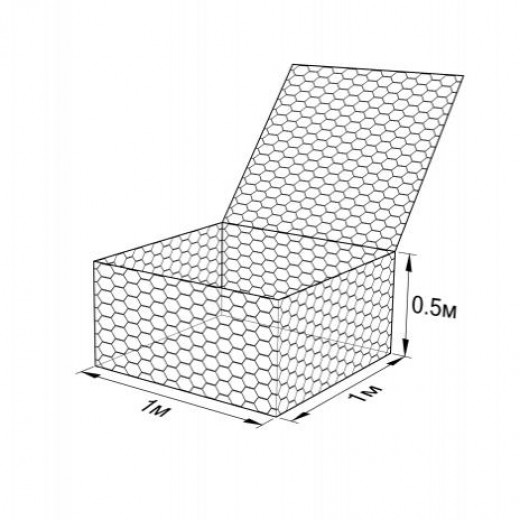 Габион ГСИ-К-1,0х1,0х0,5-С60-2,4/3,4-ЦП