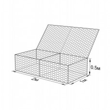 Габион ГСИ-К-2,0х1,0х0,5-С80-3,0-Ц