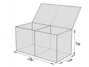 Габион ГСИ-К-2,0х1,0х1,0-С100-2,7-Ц