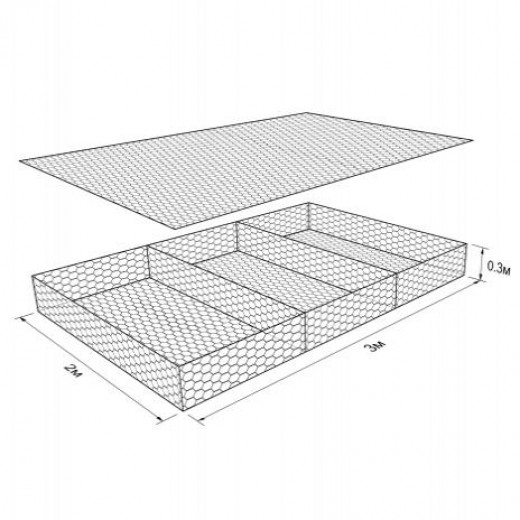 Габион ГСИ-М-3,0х2,0х0,3-С80-3,0-Ц