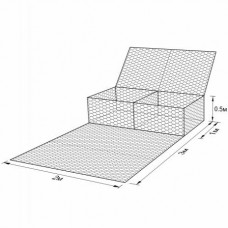 Габион ГСИ-КА-3,0х2,0х0,5-С80-2,7/3,7-ЦАММП