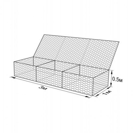 Габион ГСИ-К-3,0х1,0х0,5-С100-3,0-Ц