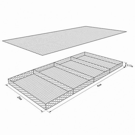 Габион ГСИ-М-4,0х2,0х0,17-С80-2,7-Ц