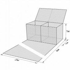 Габион ГСИ-КА-4,0х2,0х1,0-С80-2,7/3,7-ЦП