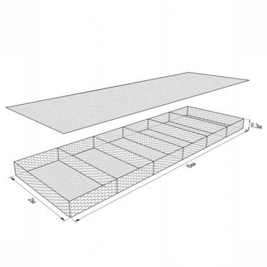 Габион ГСИ-М-6,0х2,0х0,3-С80-3,0/4,0-ЦП